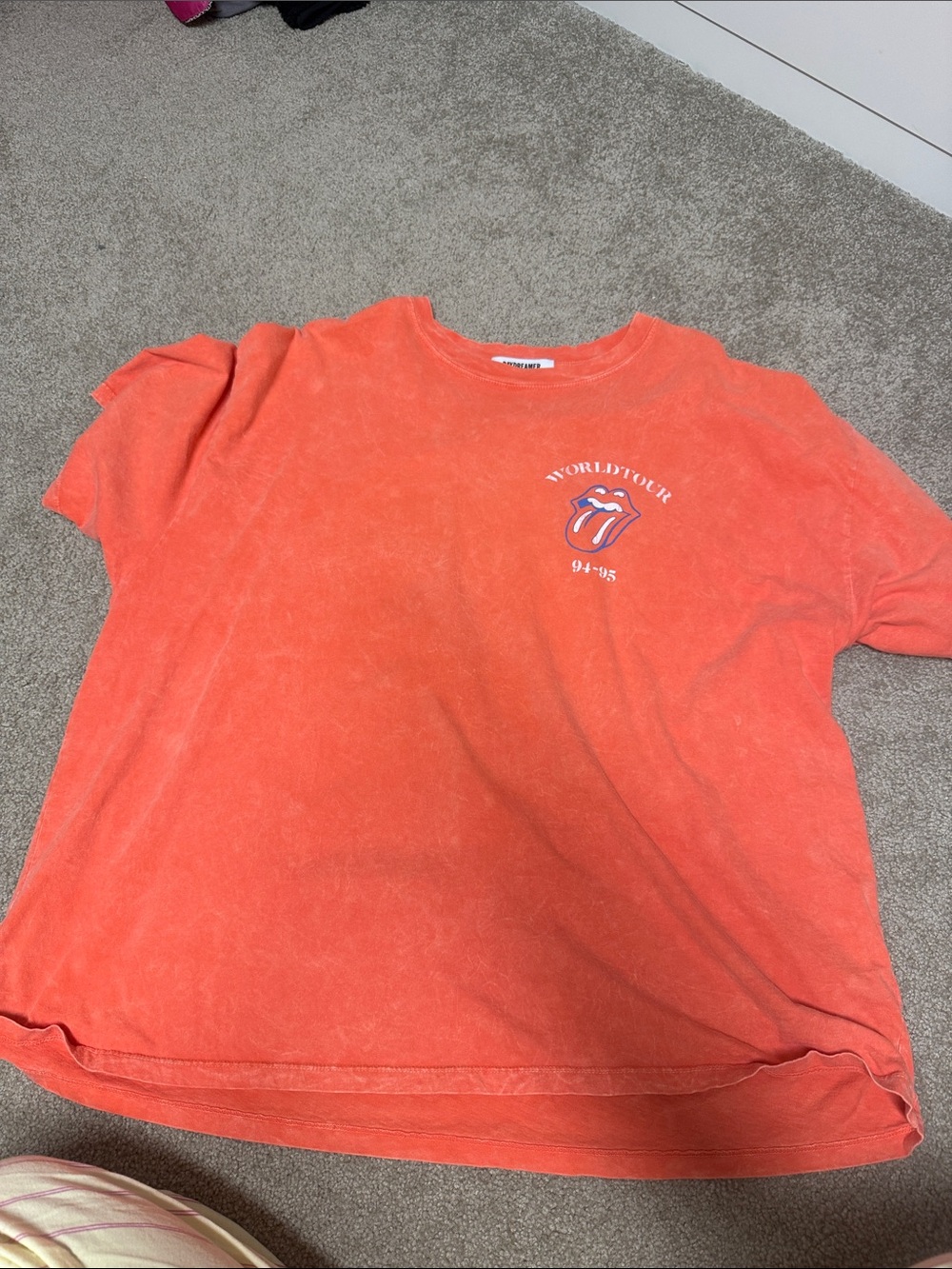 Daydreamer Orange Rolling Stones Graphic Short Sleeve Tee